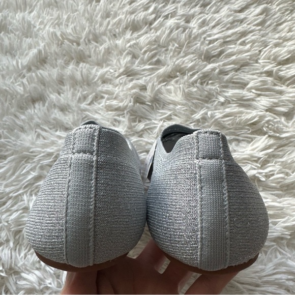 Puxowe Womens Ballet Flat Knit Silver New With Tags Size 10.5 - Picture 4 of 9